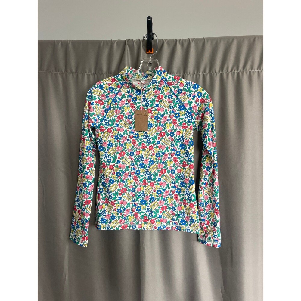NWT Mini Boden Long Sleeve Rash Guard Kids Girls 11/12 Floral